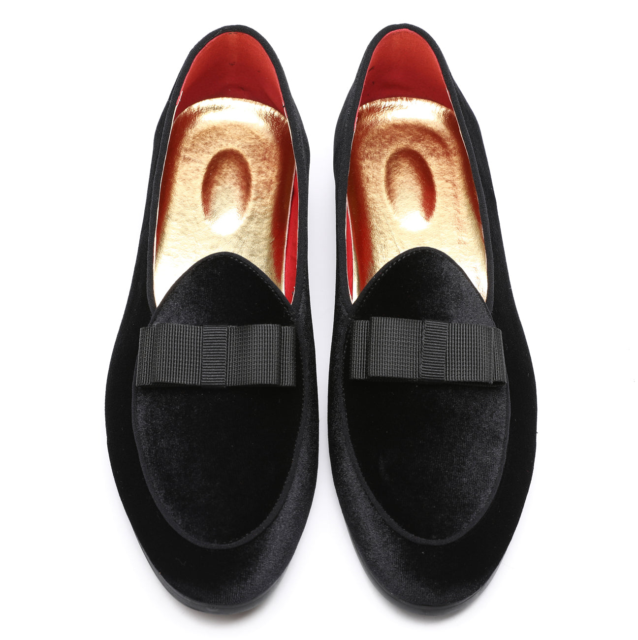 Men's Velvet Bow Shallow Loafers