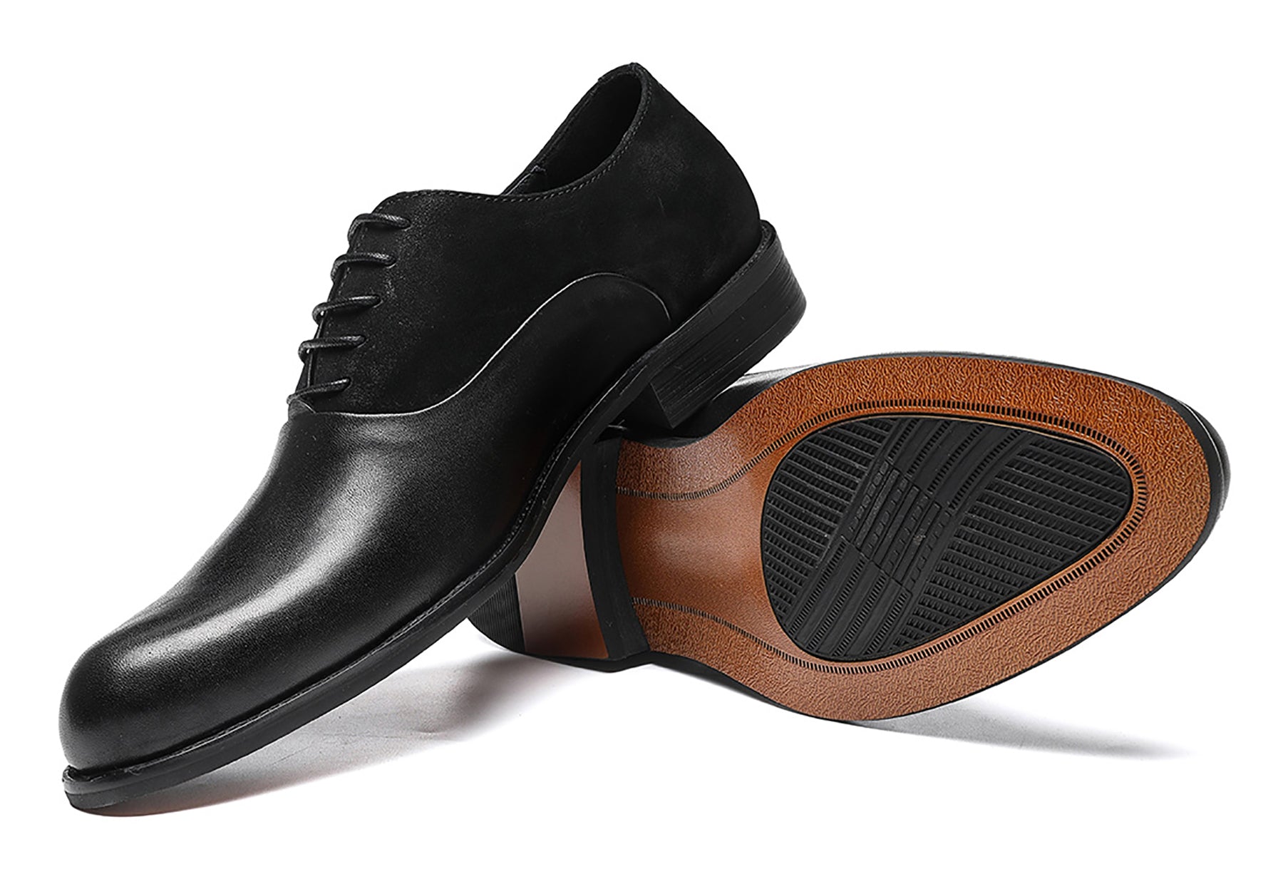 Zapatos Oxford de cuero con puntera para hombre 