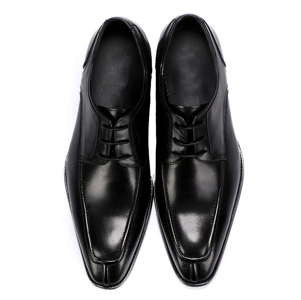 Men's Plain Toe Leather Formal Dress Derby