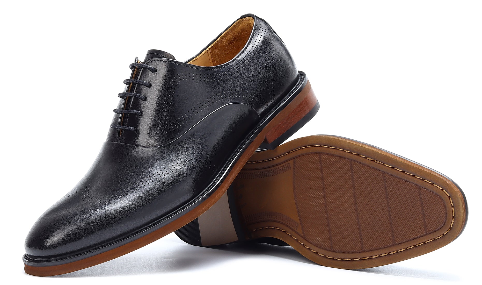 Zapatos Oxford de cuero Brogue formales y cómodos para hombre 