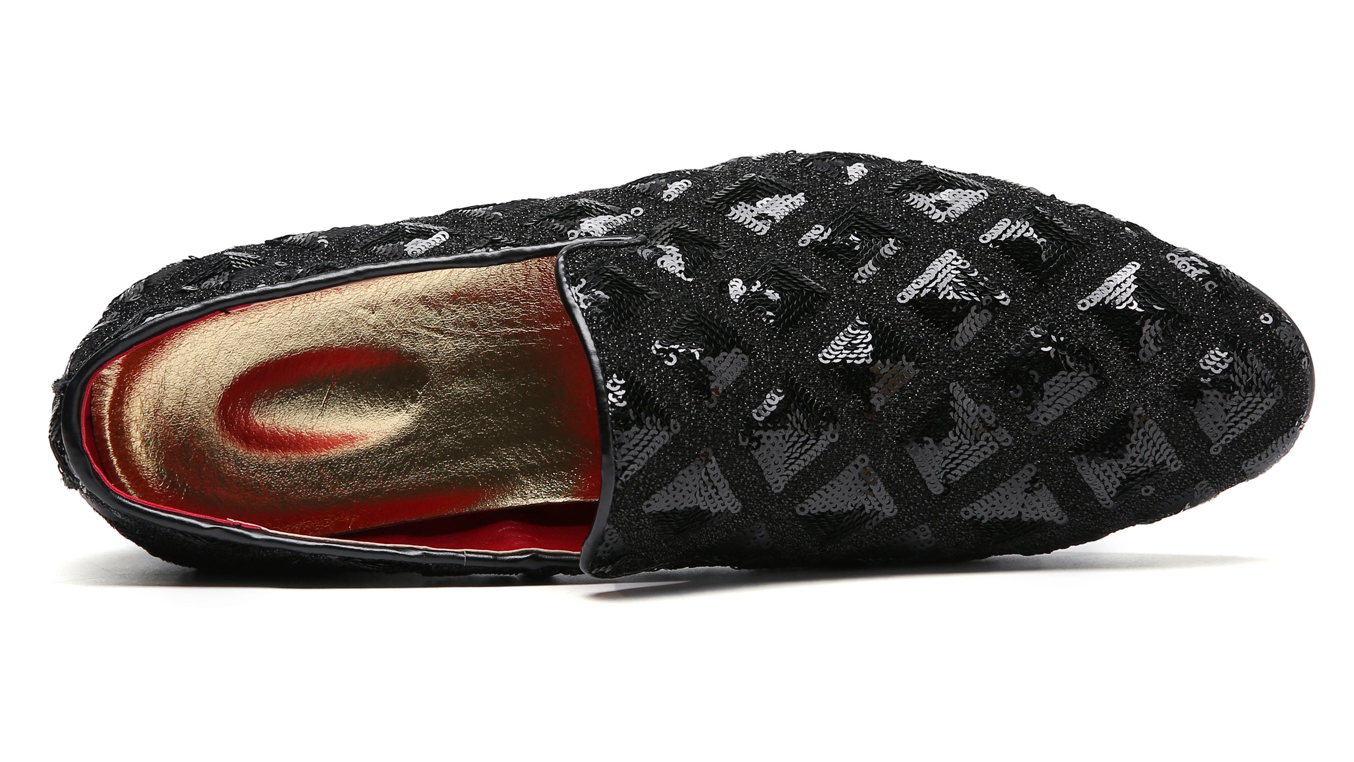 Mocasines para fumar con purpurina y paillettes para hombre 