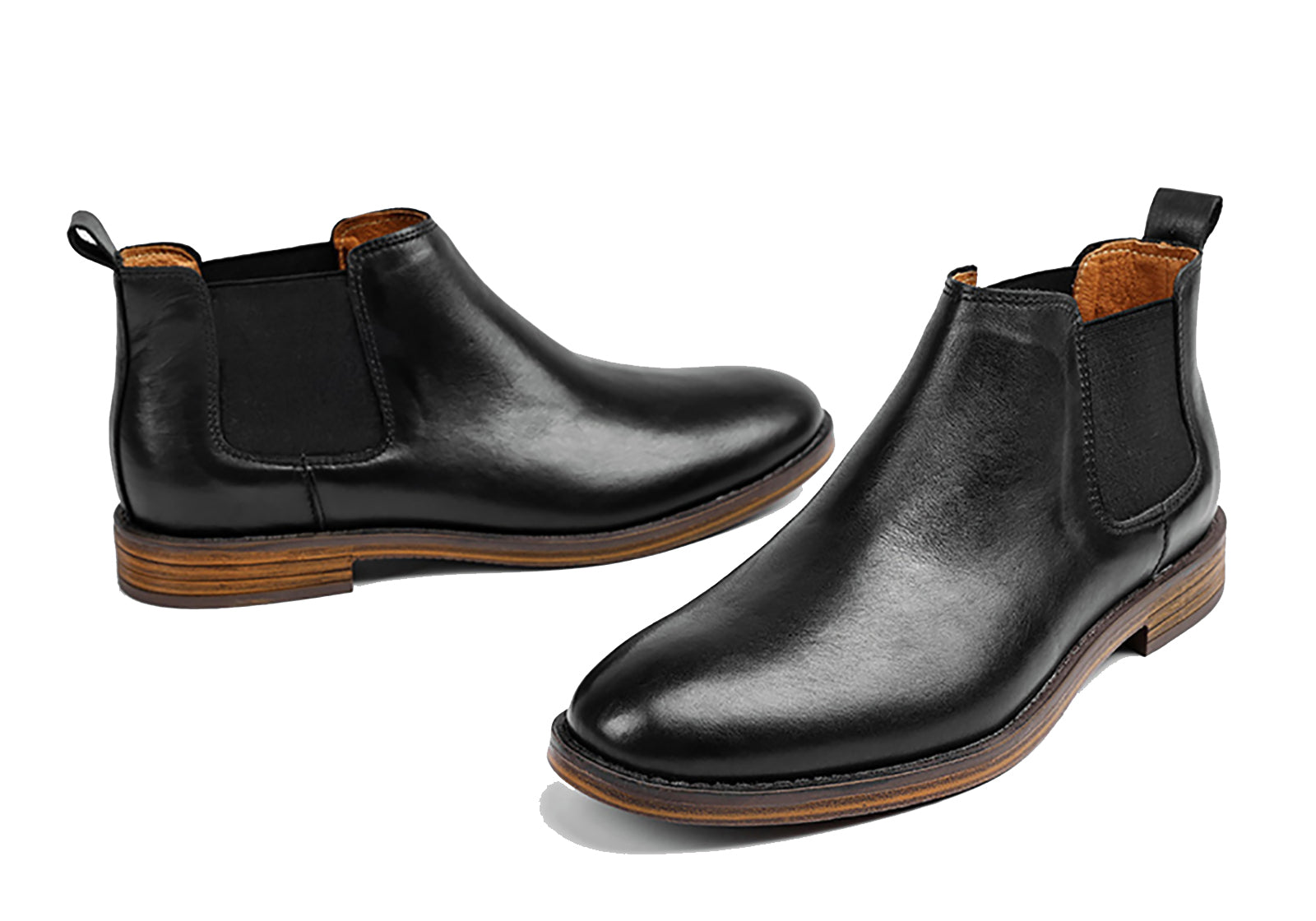 Men's Chelsea Boots Round-Toe Leather