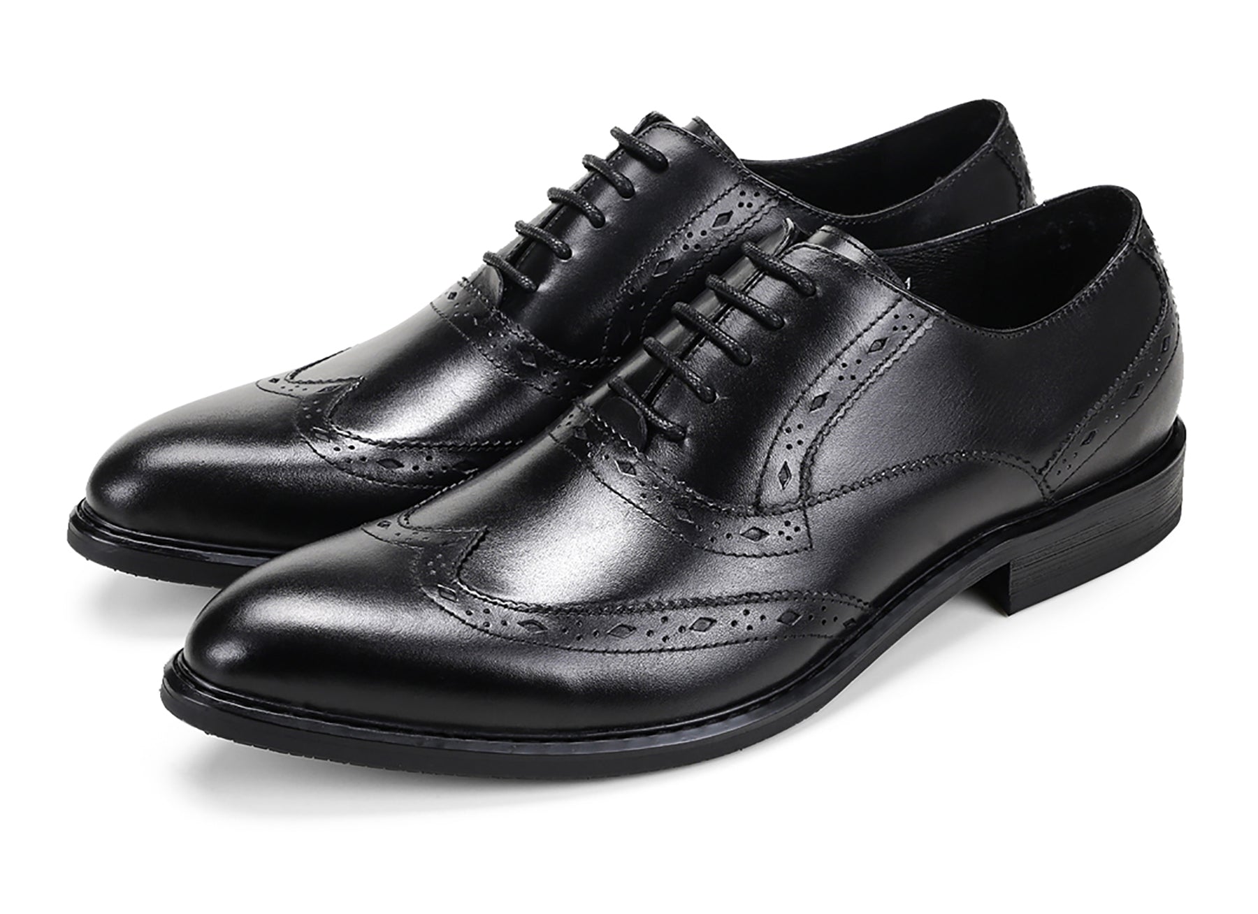 Zapatos Oxford de cuero con cordones para hombre