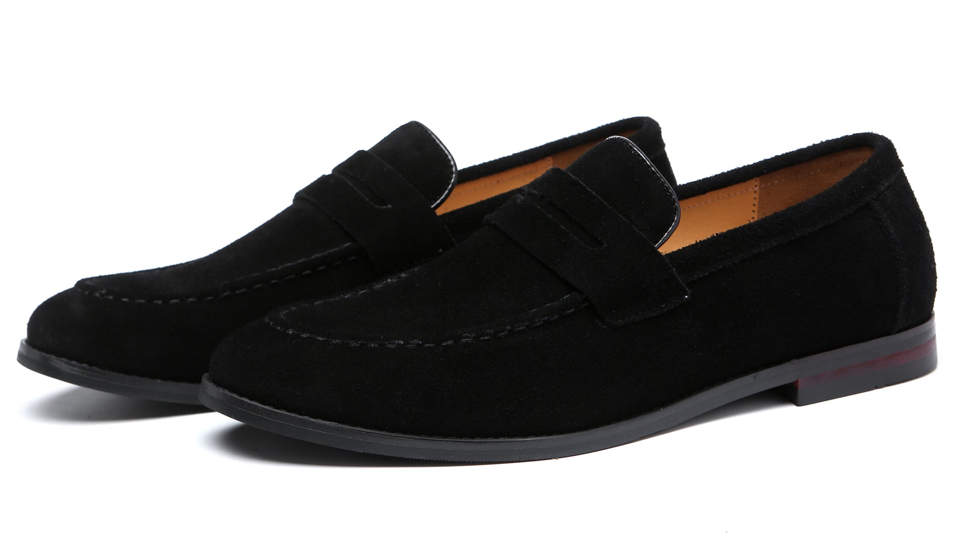 Men's Moc Toe Suede Penny Loafers