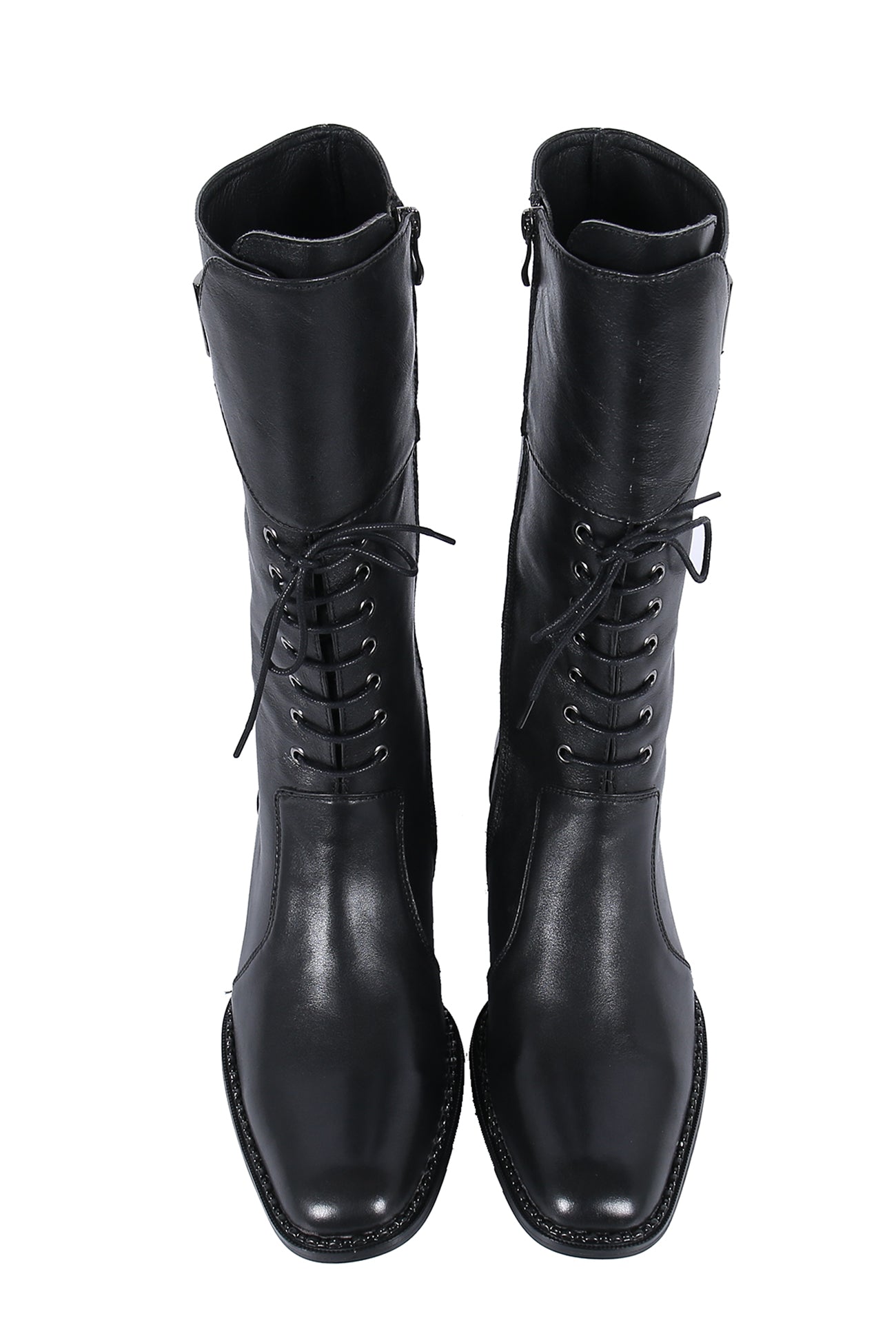 Men's Lace-Up High Top Knee High Leather Western Boots