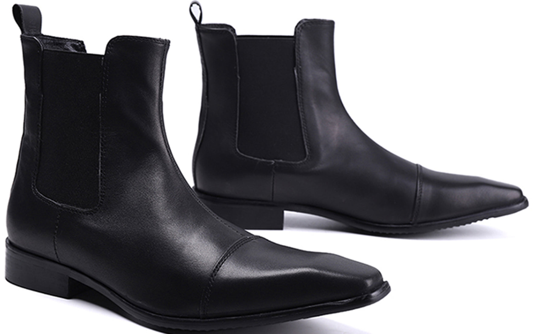 Botas Chelsea clásicas de piel con punta lisa para hombre 