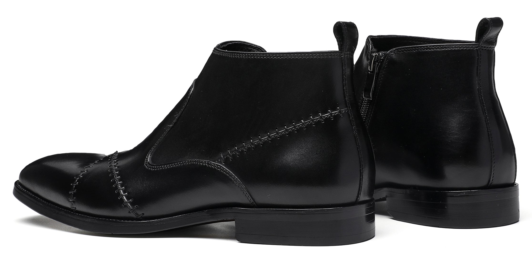 Botas Chelsea formales con cremallera para hombre