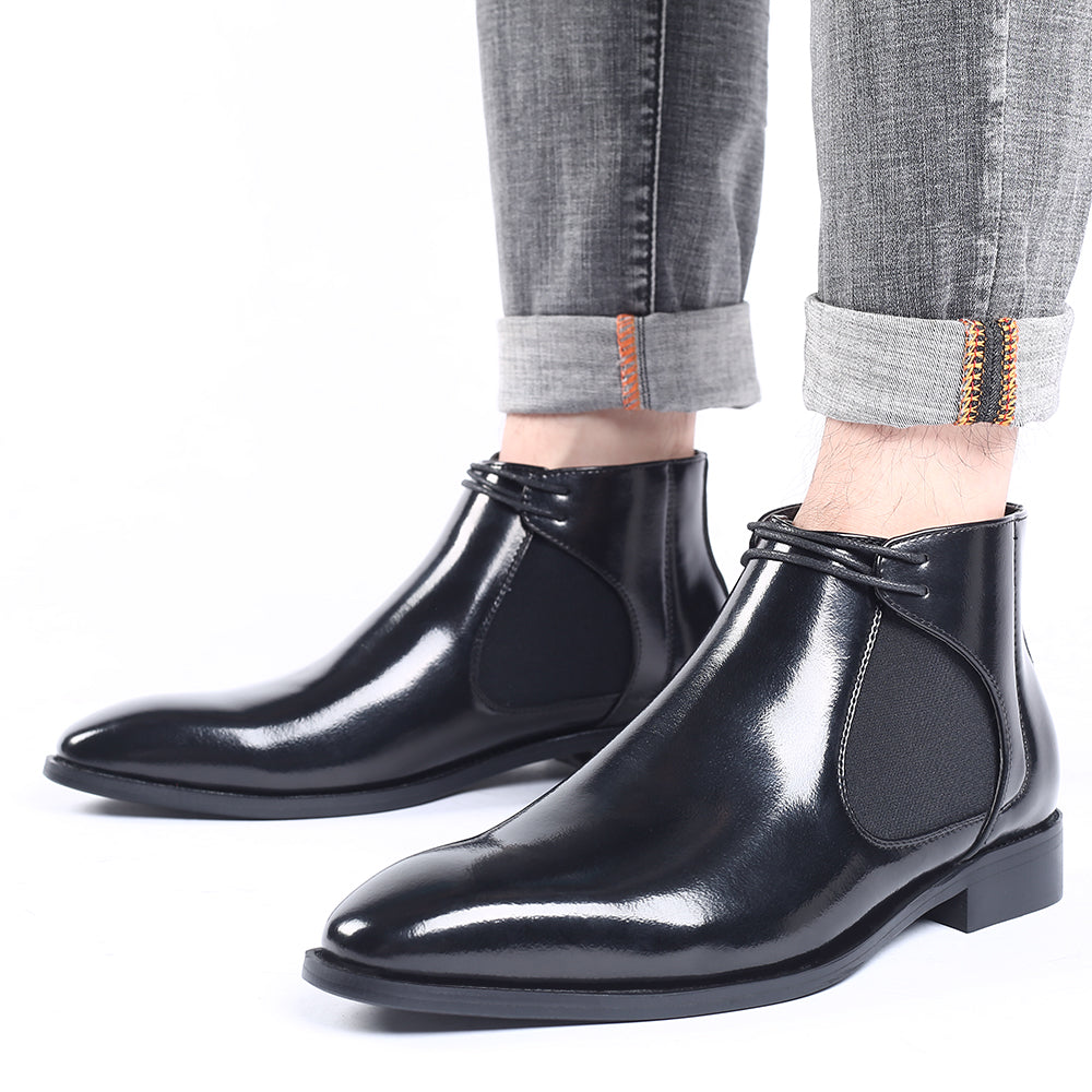 Men's Sleek Shiny Chelsea Boots