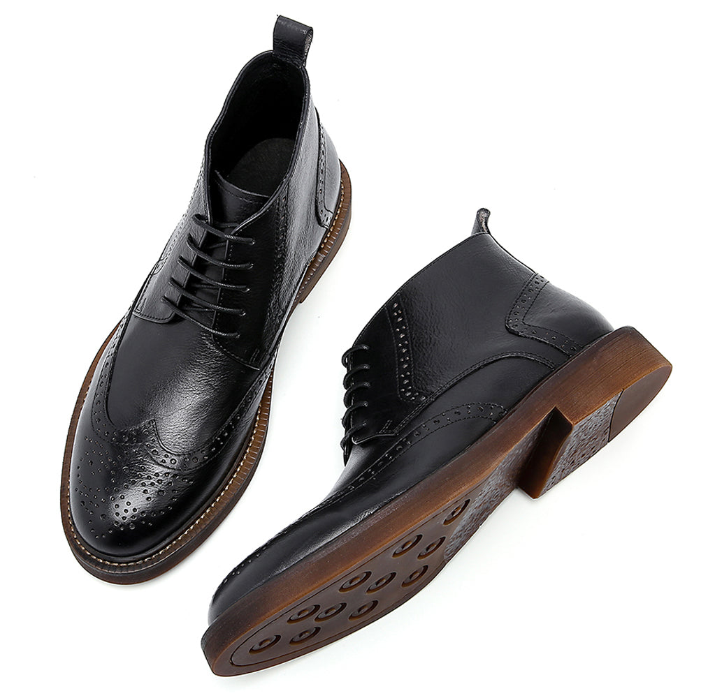 Men's Brogue Oxford Leather Casual Boots