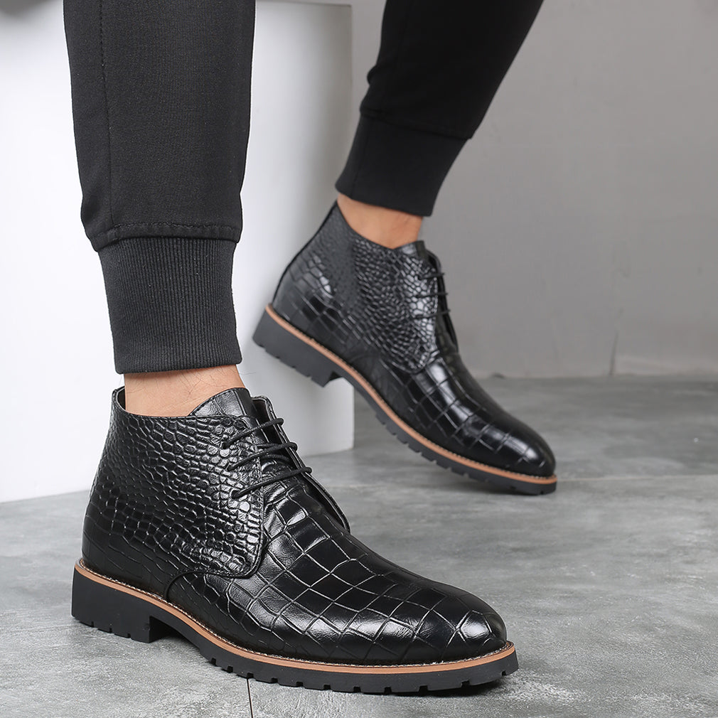 Men's Embossed Casual Boots
