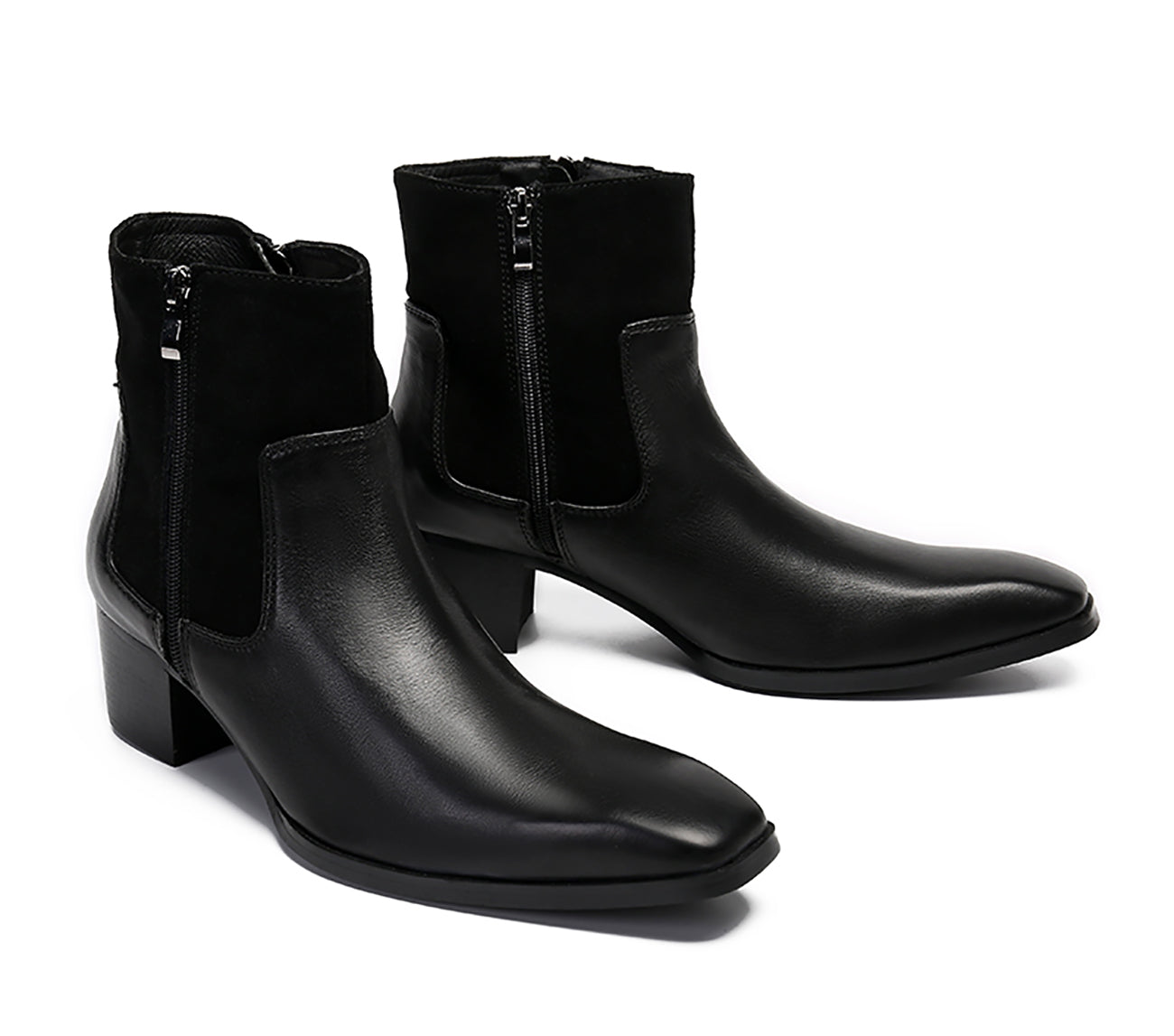 Men's Plain Toe Zipper Western Boots