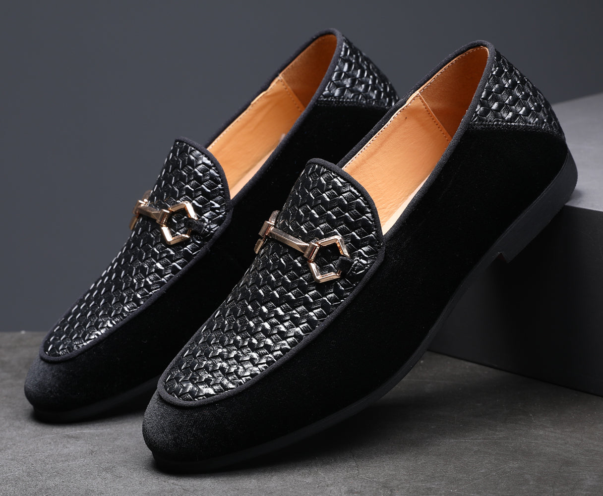 Men's Woven Hardware Smoking Loafers