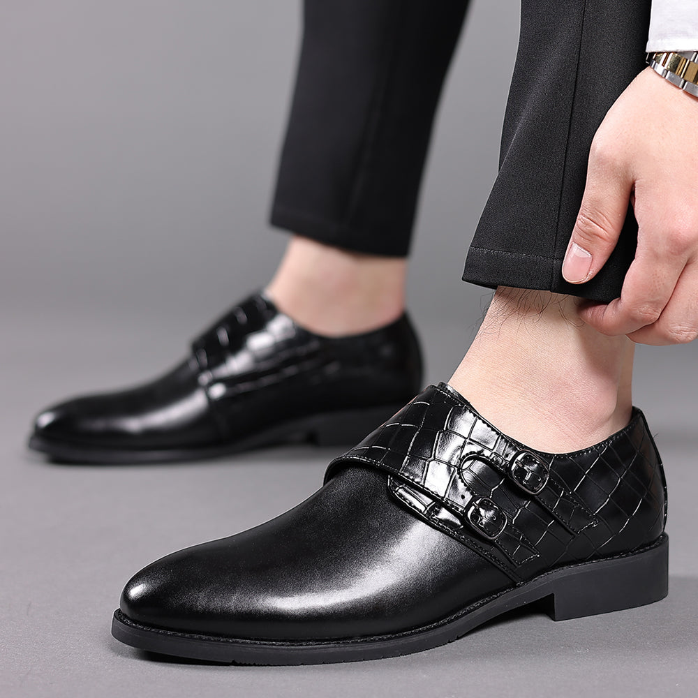 Mocasines con hebilla para hombre Negro Marrón