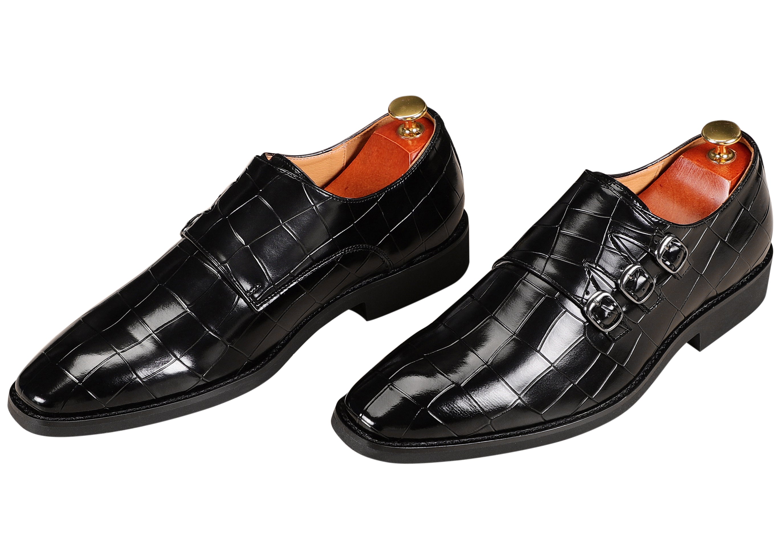 Men's Monk Strap Loafers Tripple Buckles