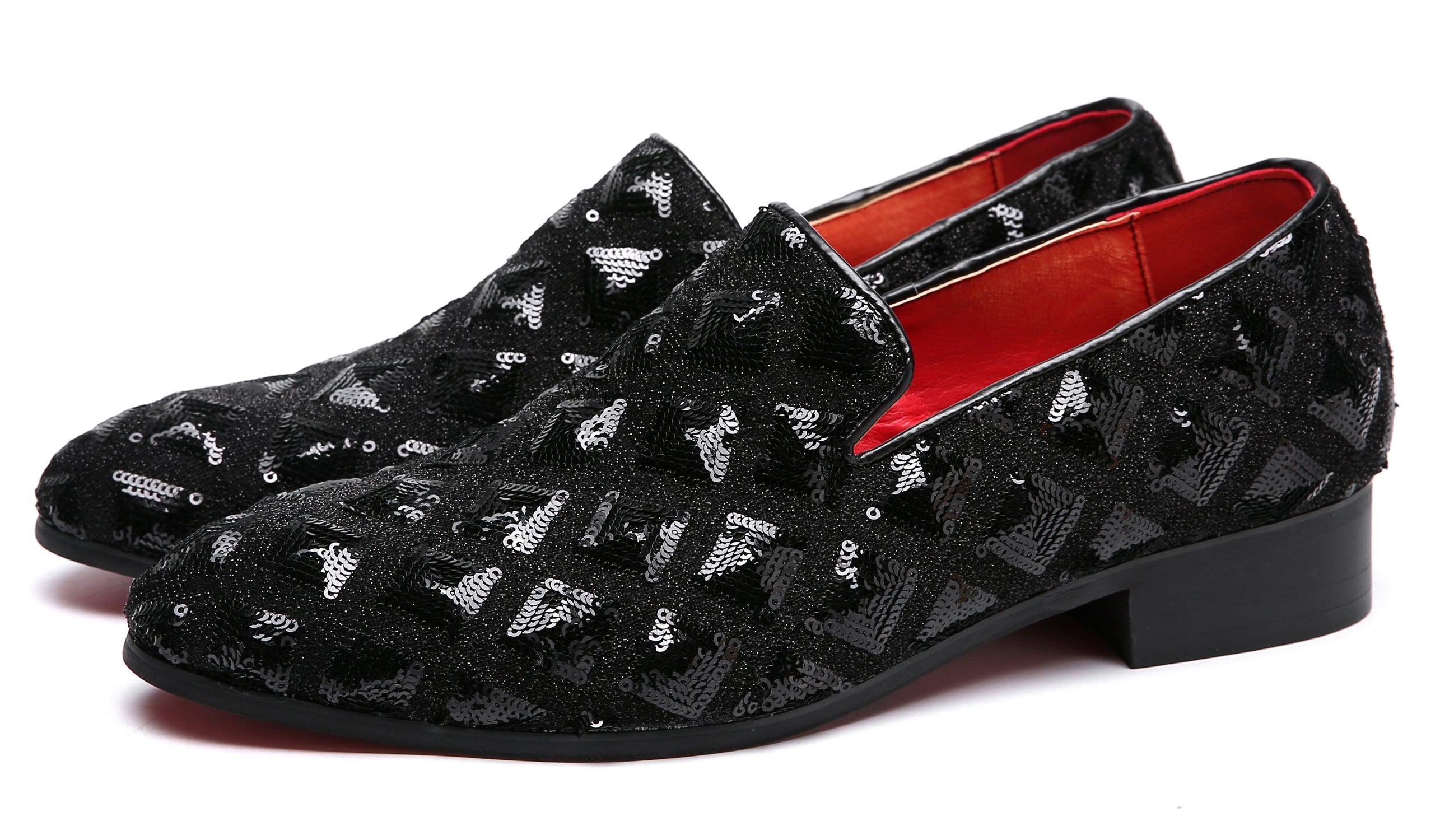 Mocasines para fumar con purpurina y paillettes para hombre 