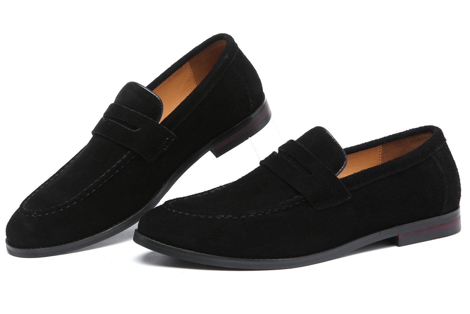 Men's Moc Toe Suede Penny Loafers