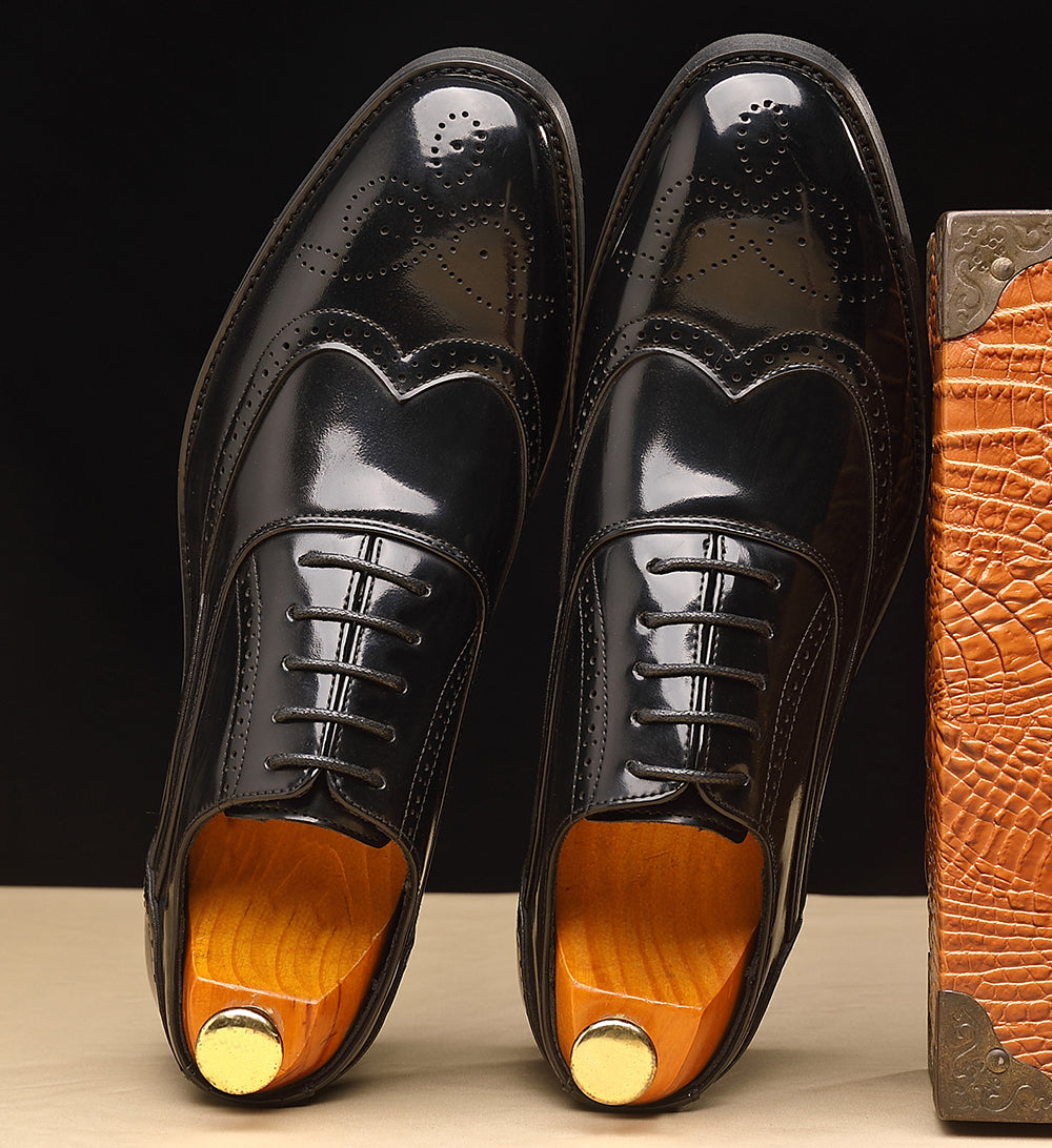 Oxfords Wingtip para hombre Negro Bronce