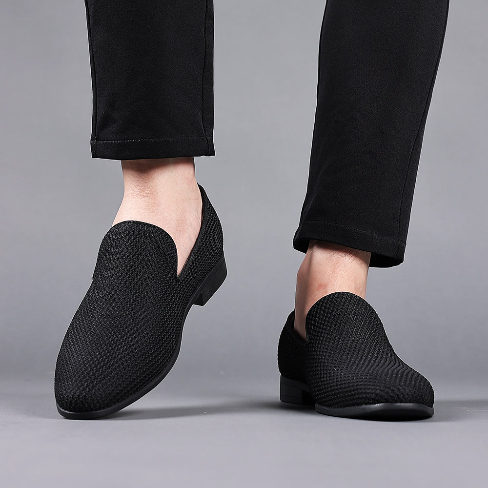 Men's Mesh Smoking Loafers Black