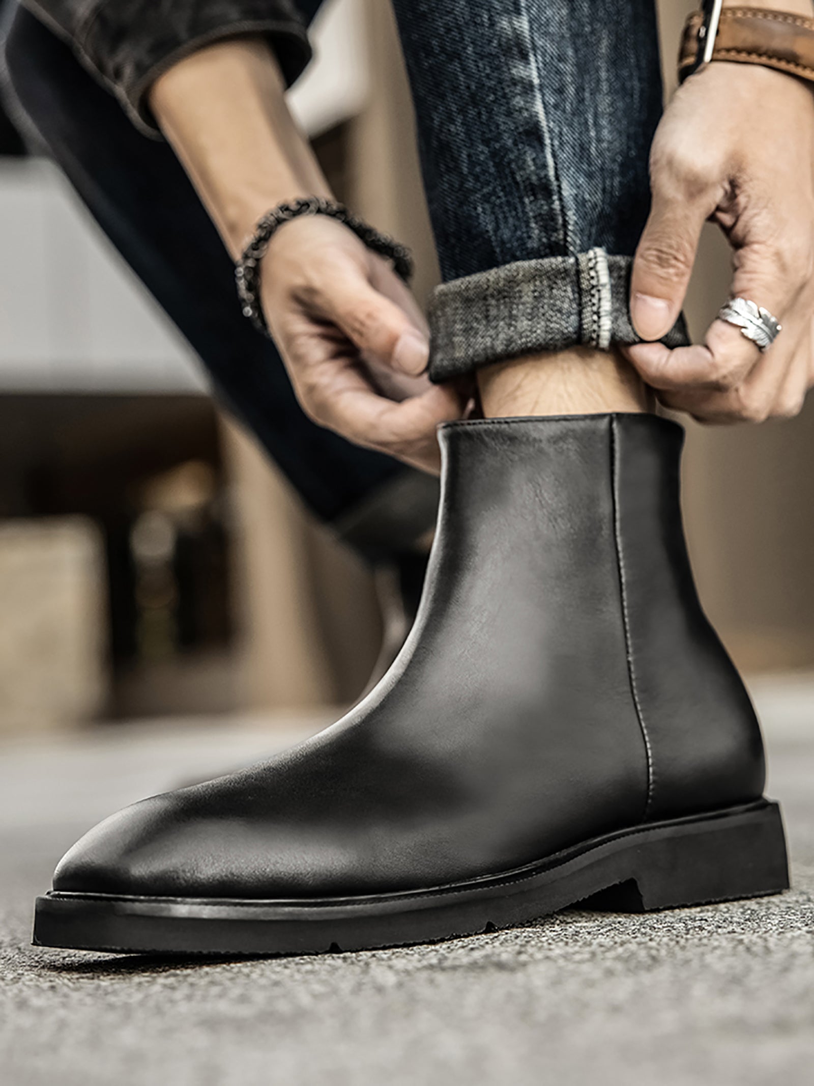 Men's Fashion Zipper Chelsea Boots