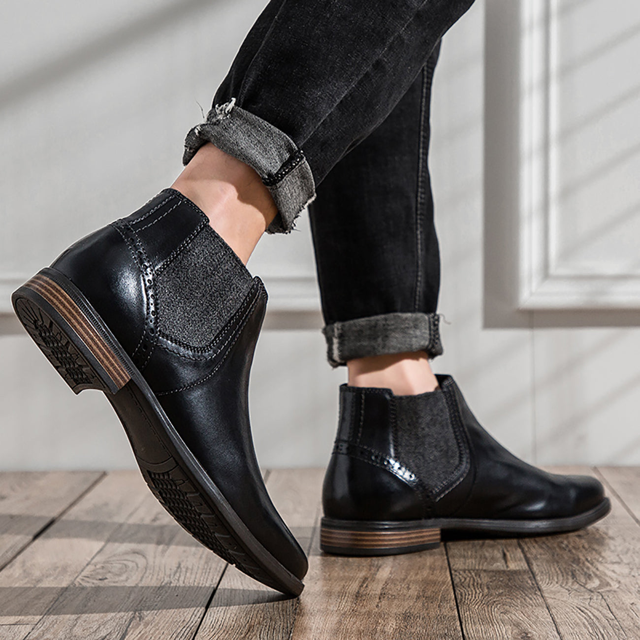 Men's Chelsea Boots Leather Black Brown Tan