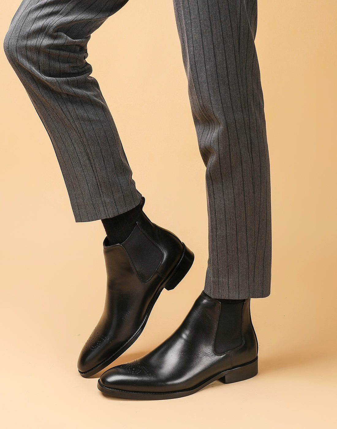 Botas Chelsea formales de vestir de cuero para hombre