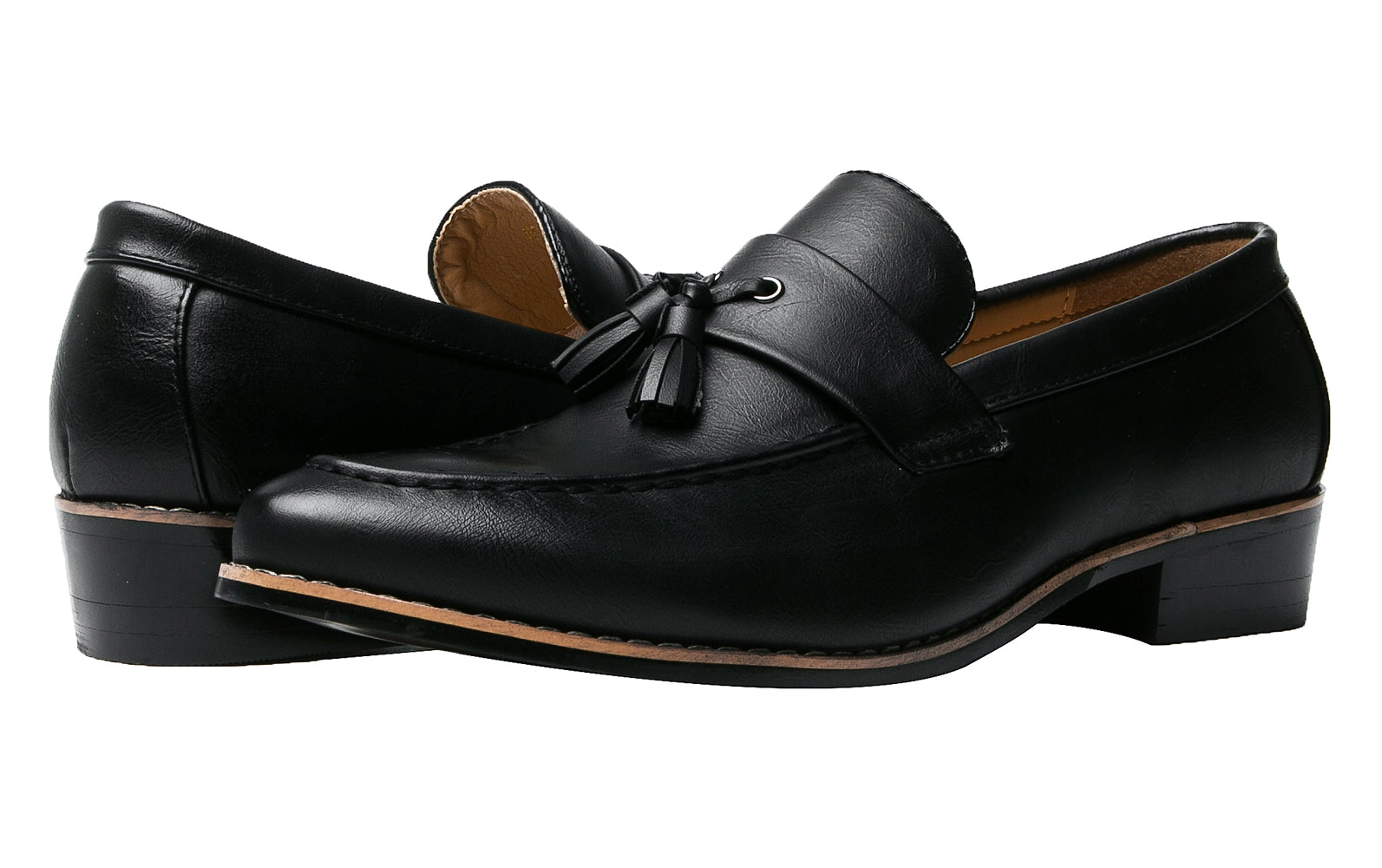 Men's Tassel Loafers Black Red Tan