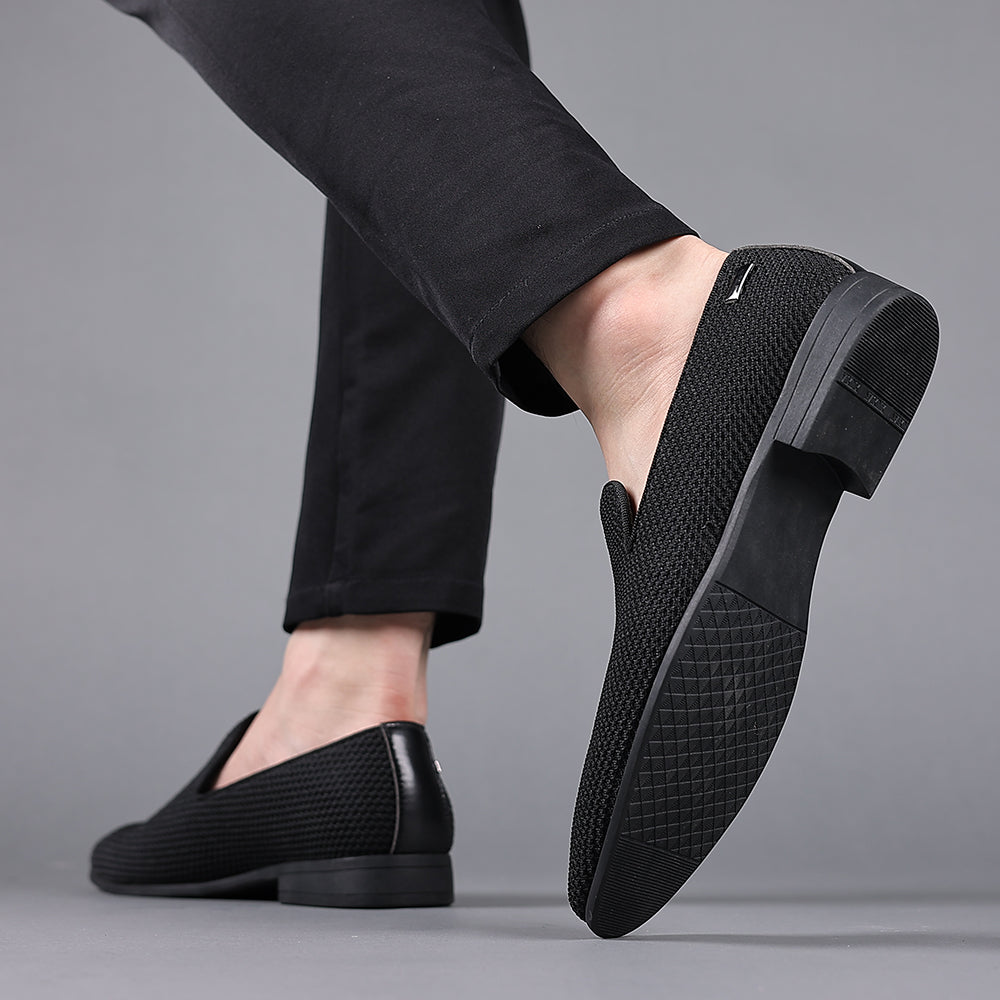 Men's Mesh Smoking Loafers Black