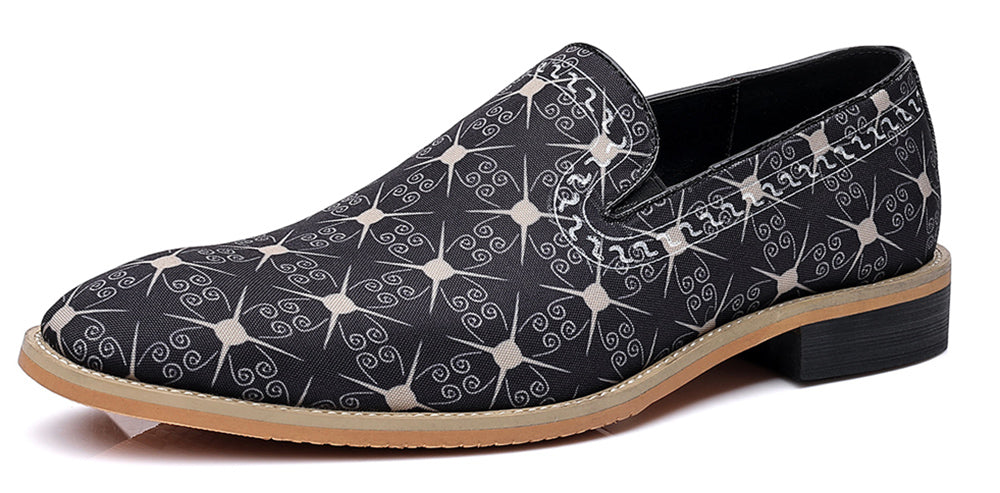 Men's Printed Smoking Loafers PU Leather