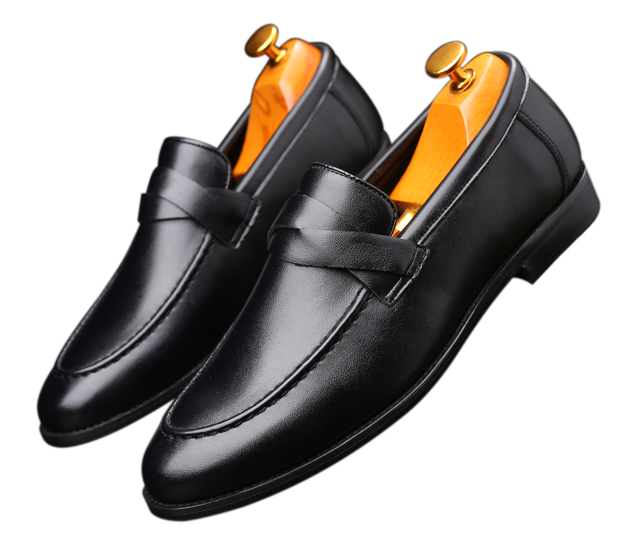 Men's Moc Toe Strap Smoking Loafers