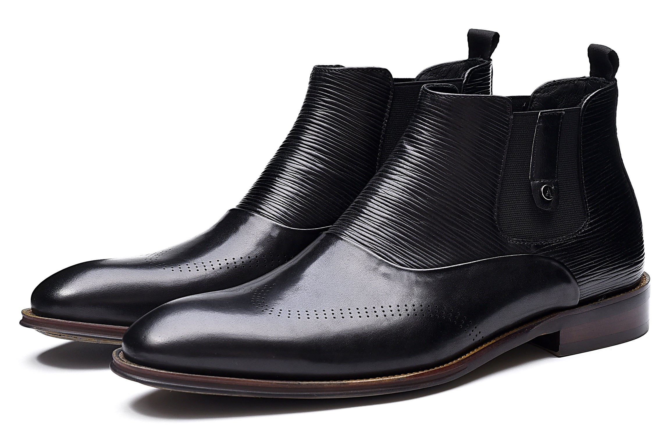 Botas Chelsea de cuero a la moda para hombre 