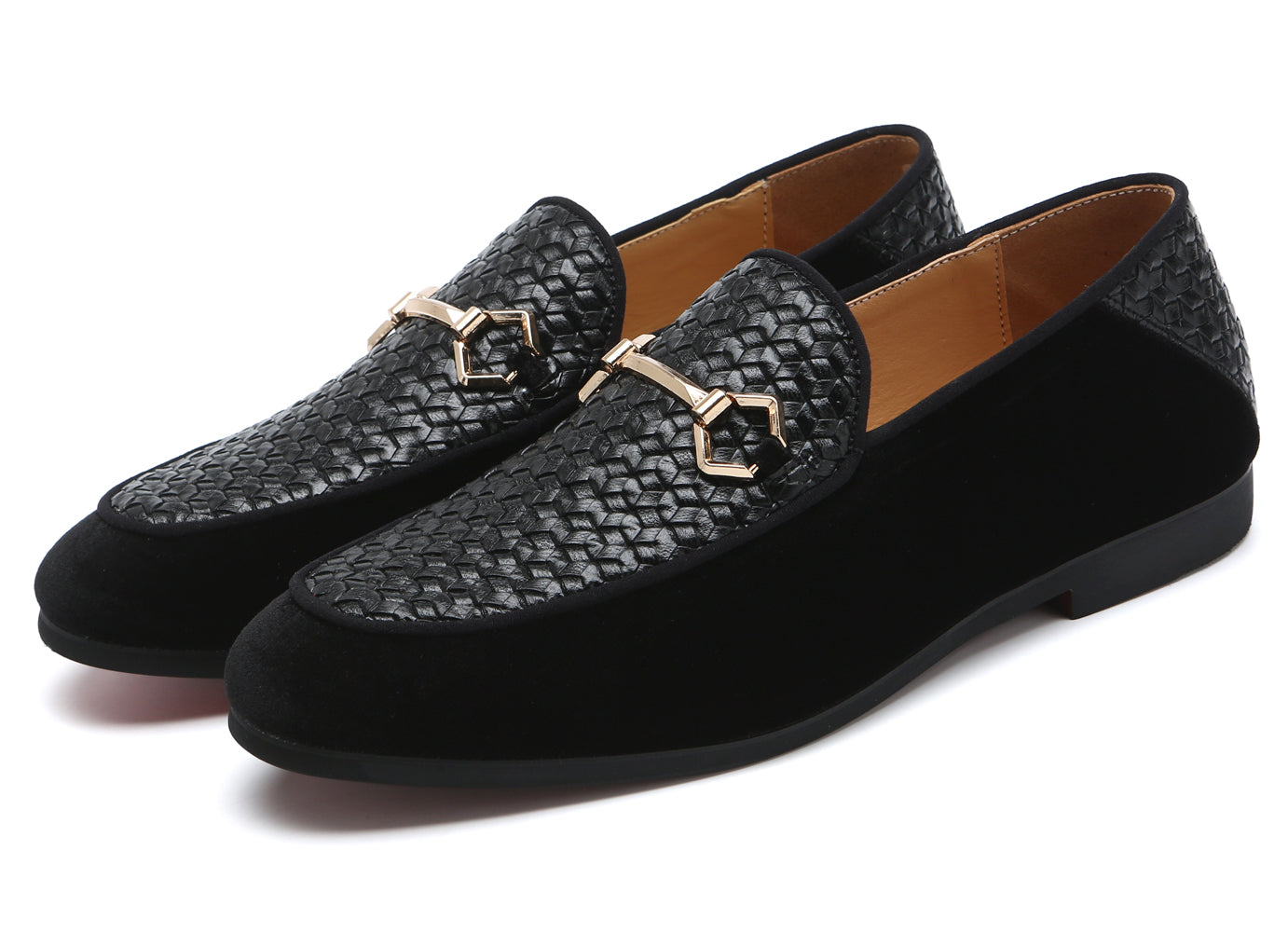 Men's Woven Hardware Smoking Loafers