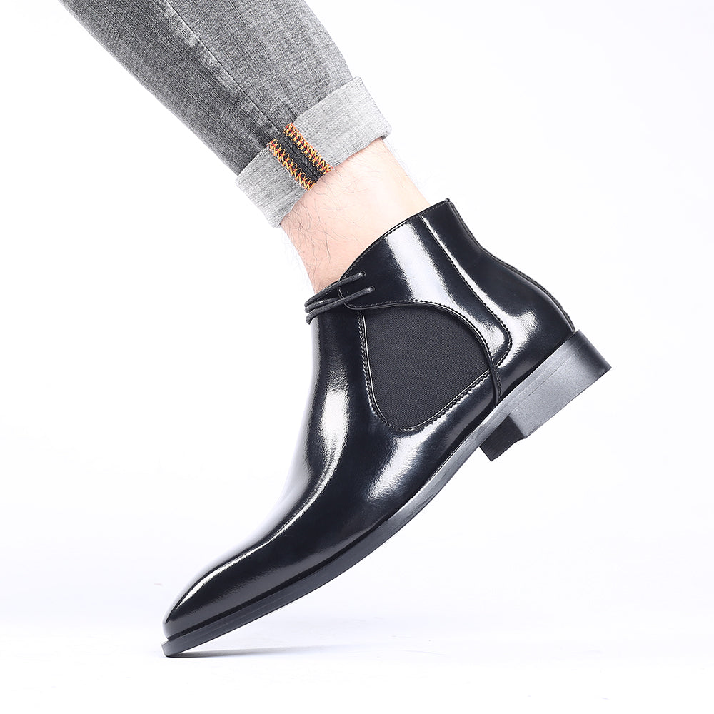 Men's Sleek Shiny Chelsea Boots