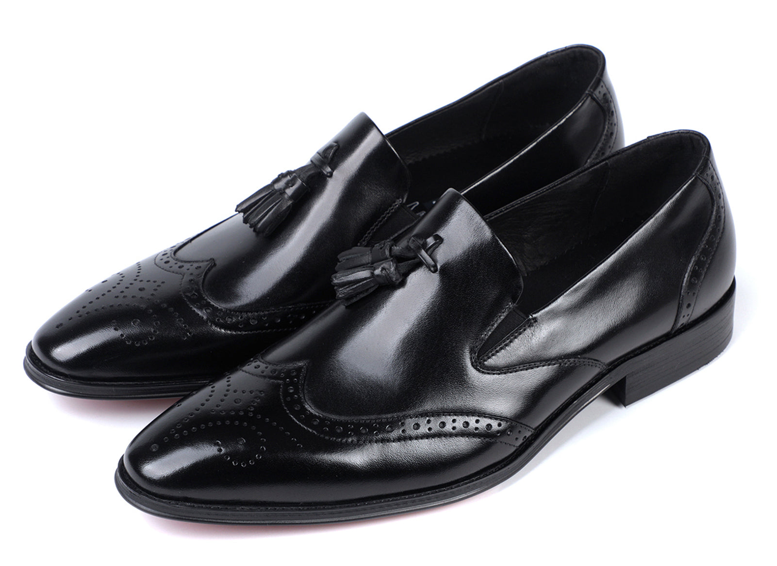 Mocasines formales de cuero con borlas para hombre