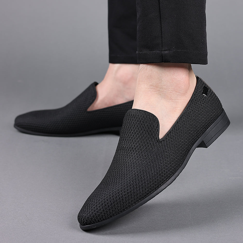 Men's Mesh Smoking Loafers Black