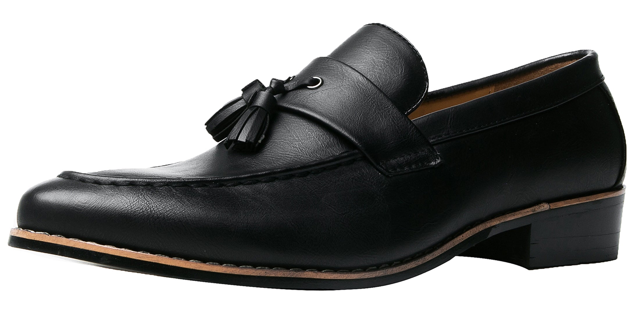 Men's Tassel Loafers Black Red Tan