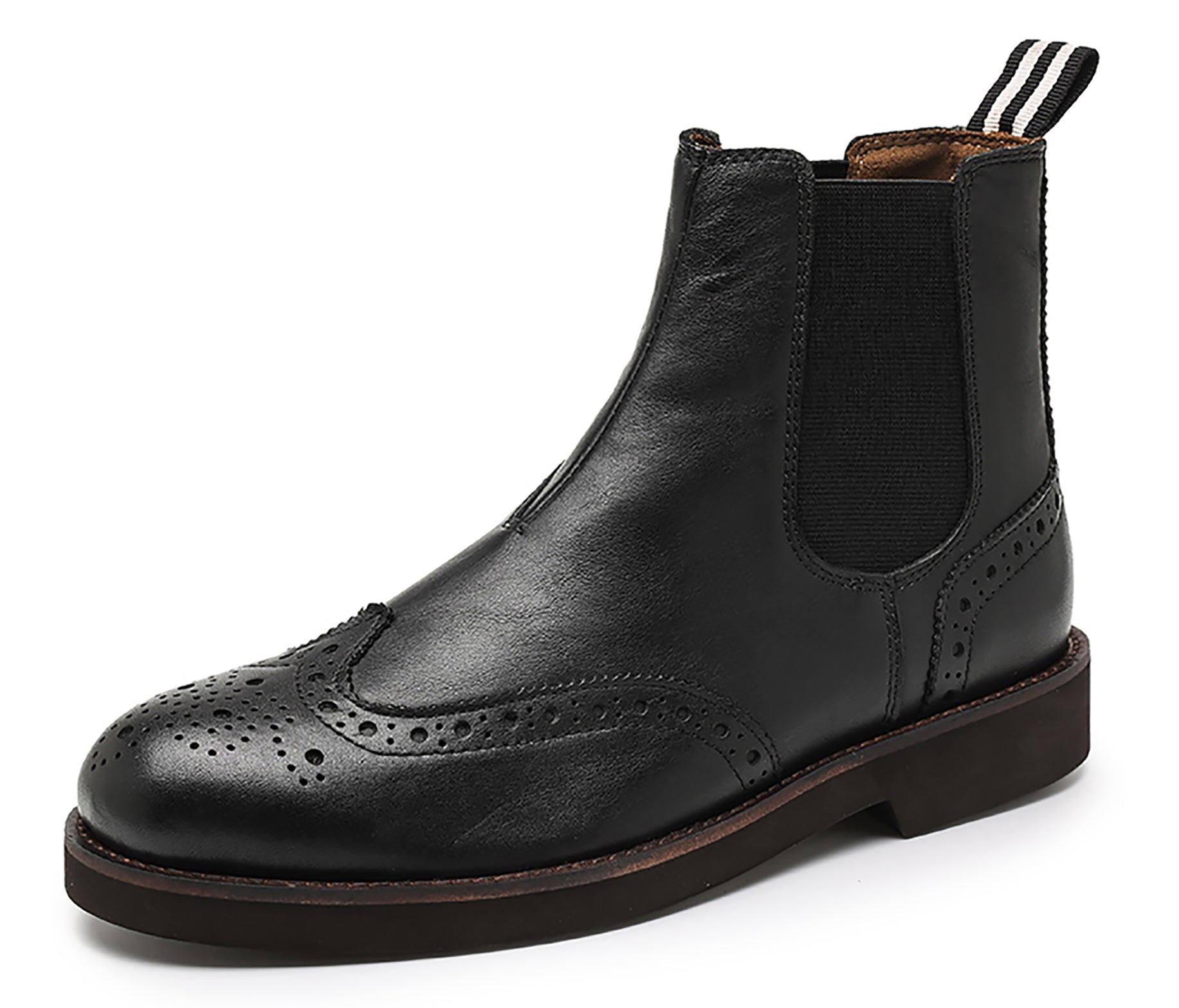 Botas Chelsea para hombre de piel con punta redonda 