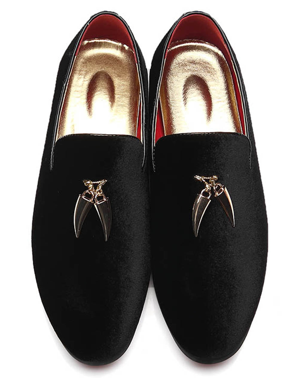 Men's Velvet Smoking Loafers Black Blue Red