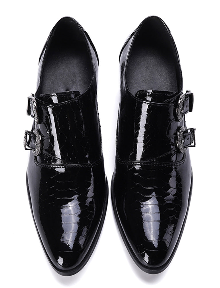 Zapatos de tacón Opera negros con hebilla para hombre