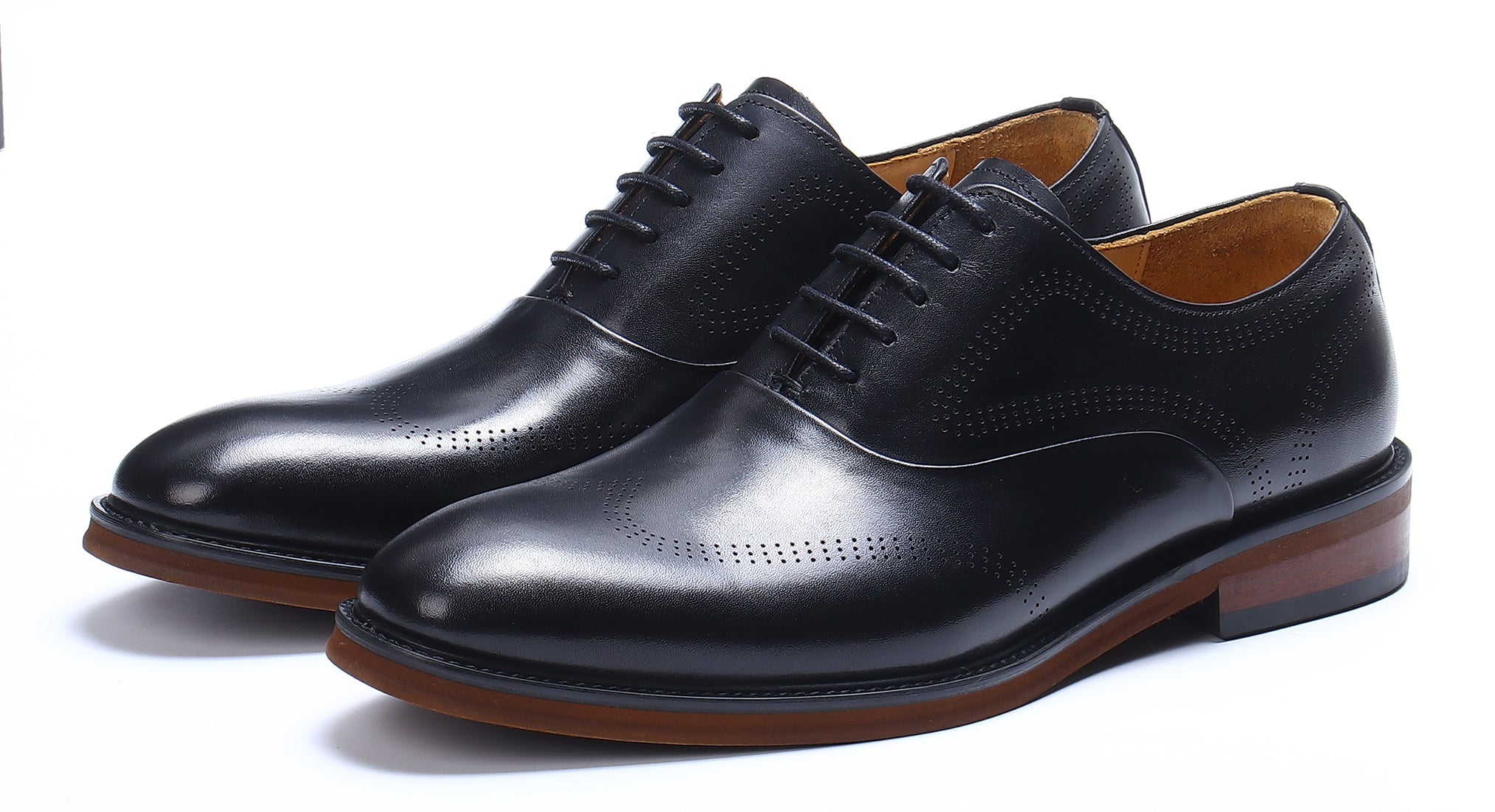 Zapatos Oxford de cuero Brogue formales y cómodos para hombre 