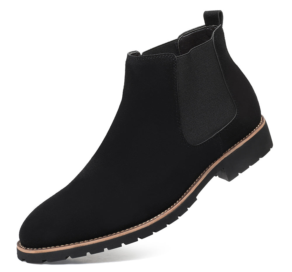 Men's Suede Chelsea Boots 1 Inch Heel