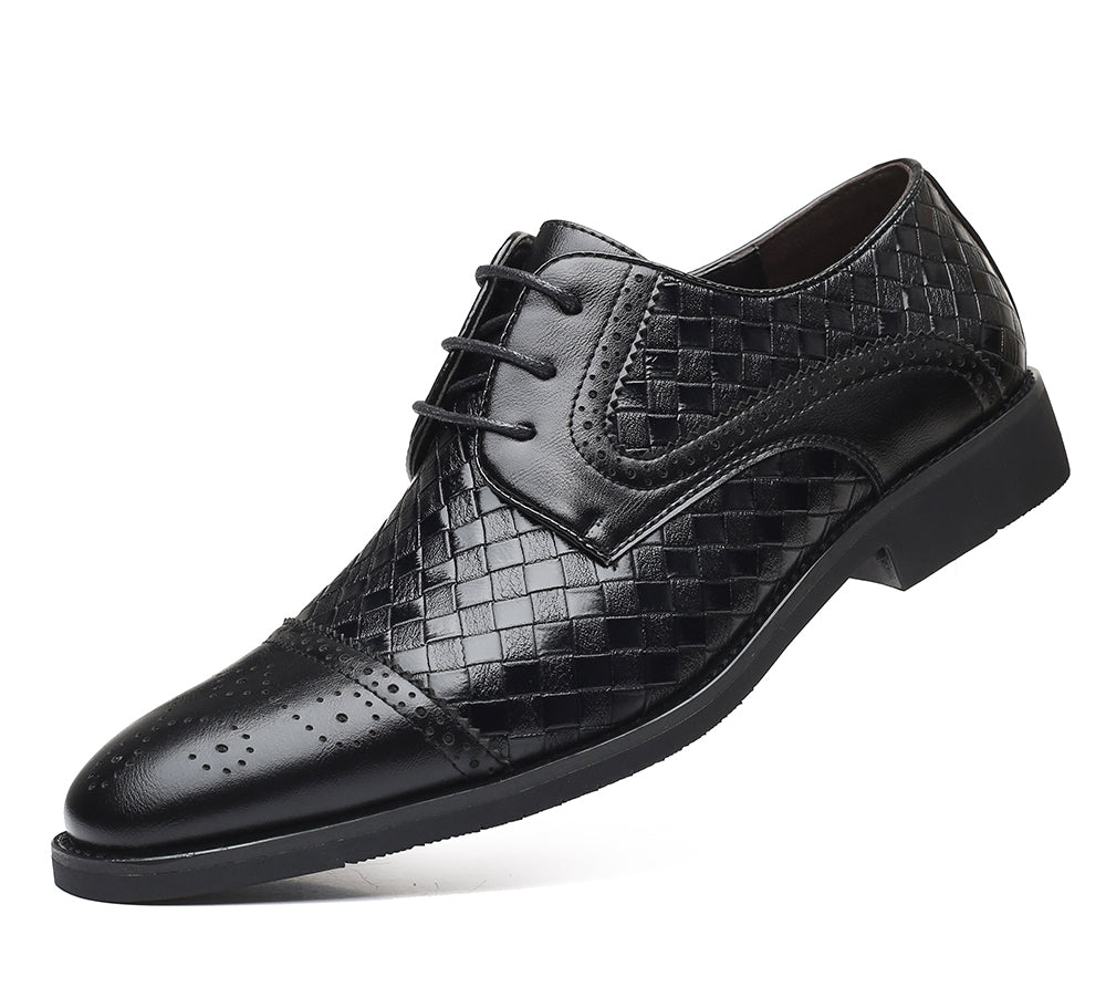 Zapatos Derby tejidos con punta redonda para hombre