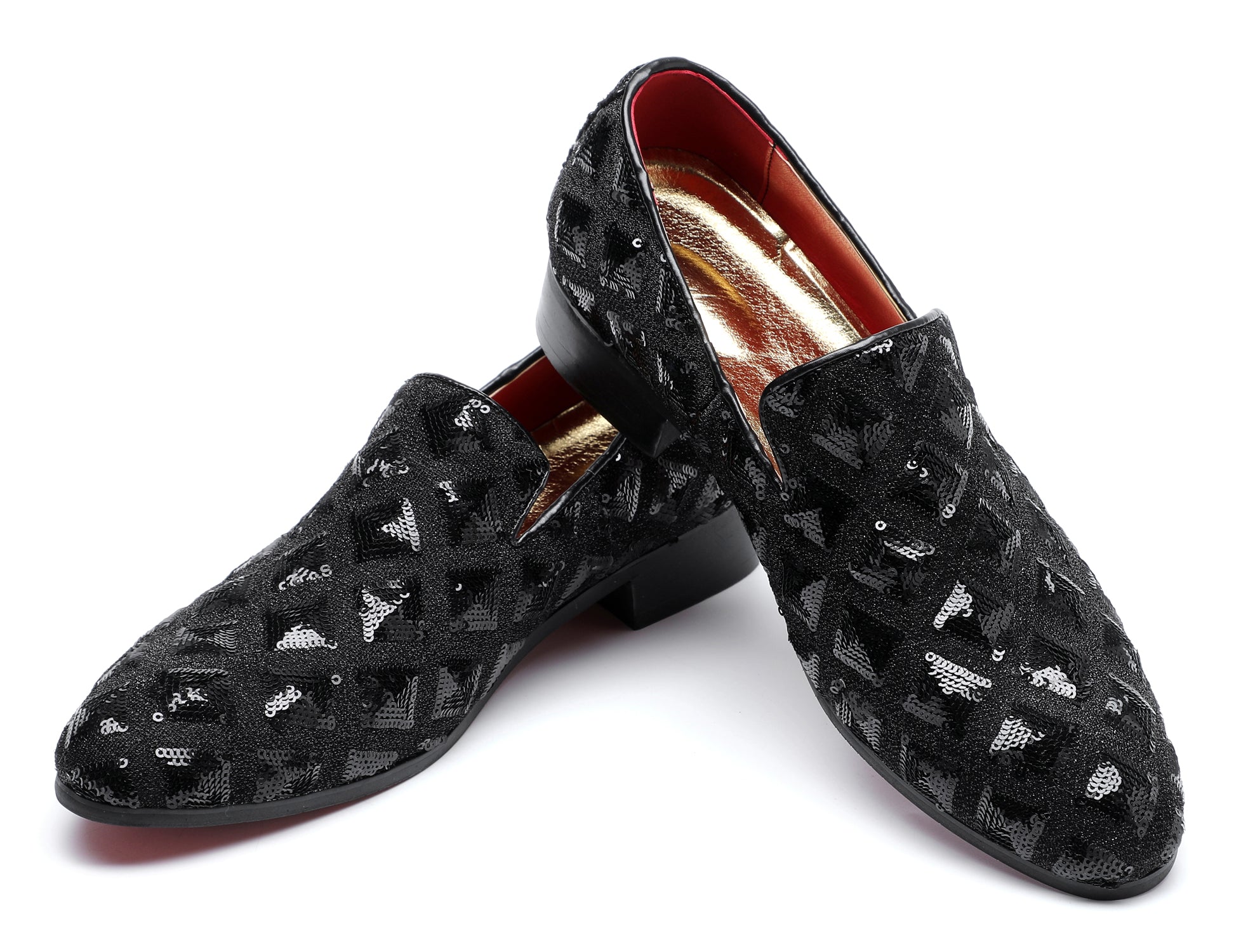 Mocasines para fumar con purpurina y paillettes para hombre 