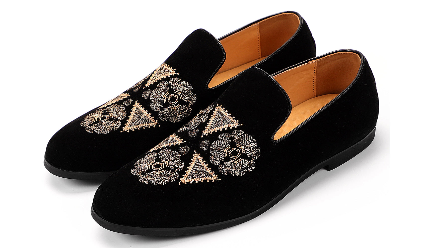 Men's Velvet Embroidery Smoking Loafers