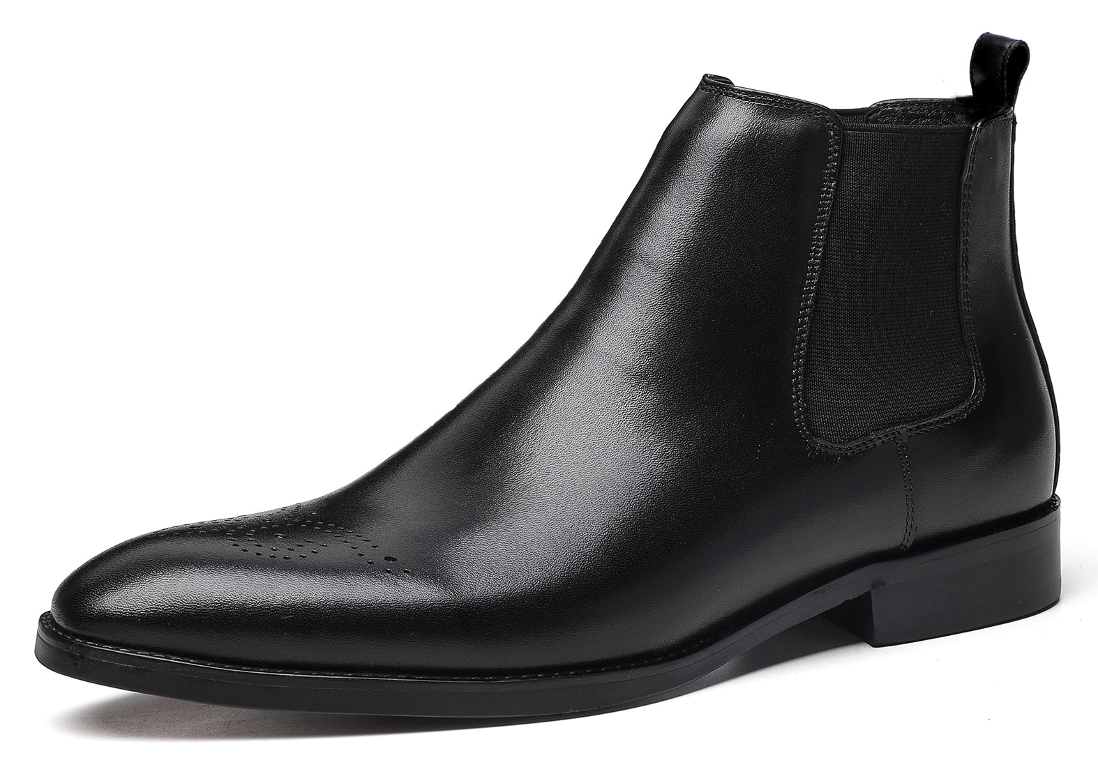 Botas Chelsea formales de vestir de cuero para hombre