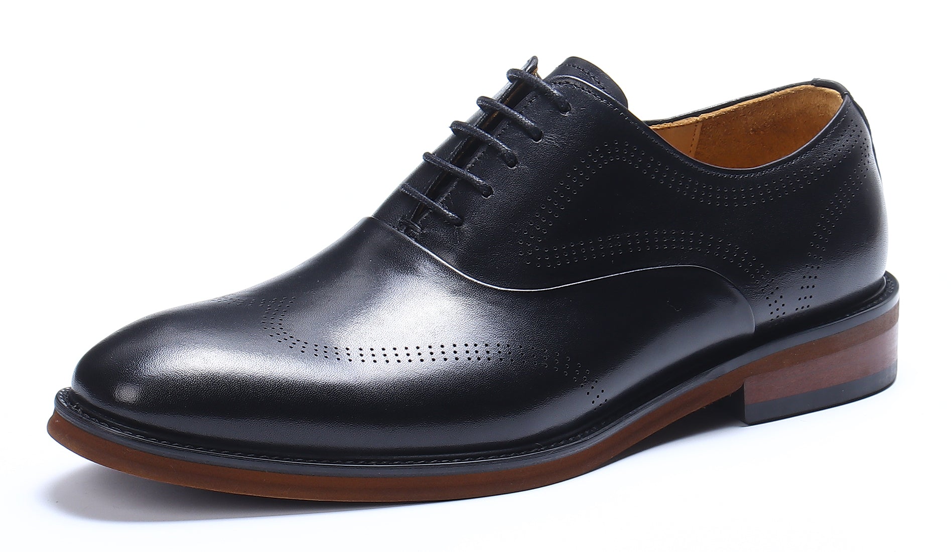 Zapatos Oxford de cuero Brogue formales y cómodos para hombre 