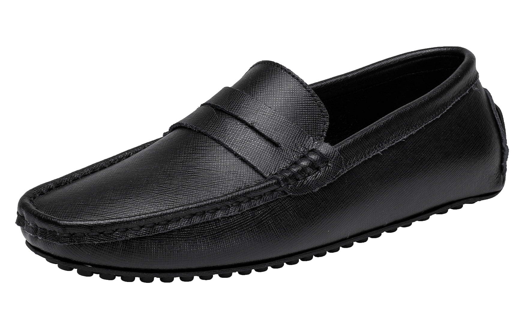 Mocasines de conducción lisos de cuero genuino para hombre