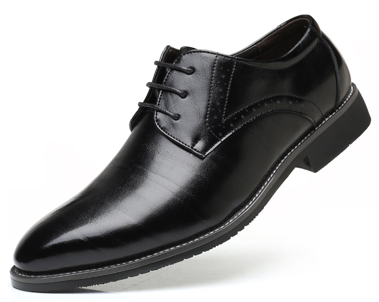 Zapatos Derby lisos Brogue para hombre