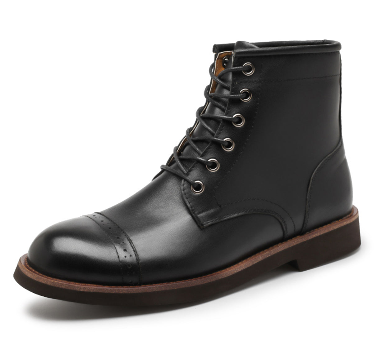 Botas utilitarias de vestir brogues para hombre