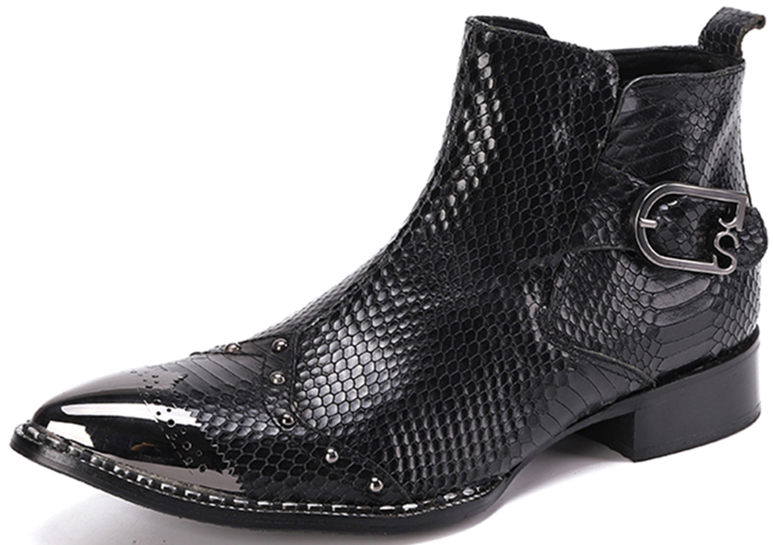 Men's Fashion Western Boots Metal Tip