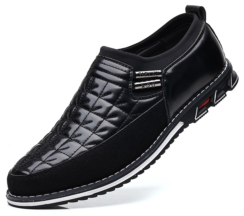 Men's Checkered Stitching Driving Loafers